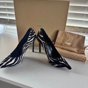 Michael Kors Collection Zebra Pony Hair Heels – Size 6 – NIB w/ Dust Bags